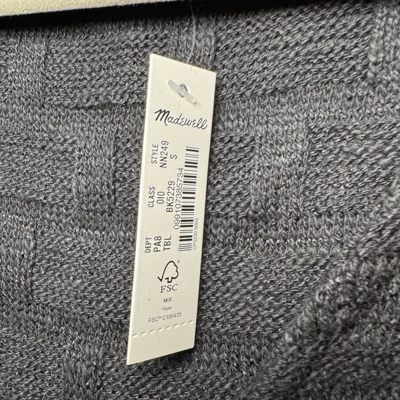 Madewell NWT Button Down Basketweave Knot Vest Sweater - S - Black - Picture 3 of 6